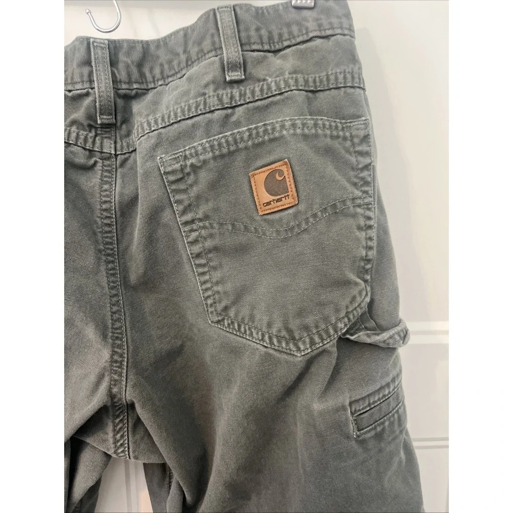 Carhartt Loose Original Fit Canvas Carpenter Utility Pants Gray 34x36 - Picture 8 of 8
